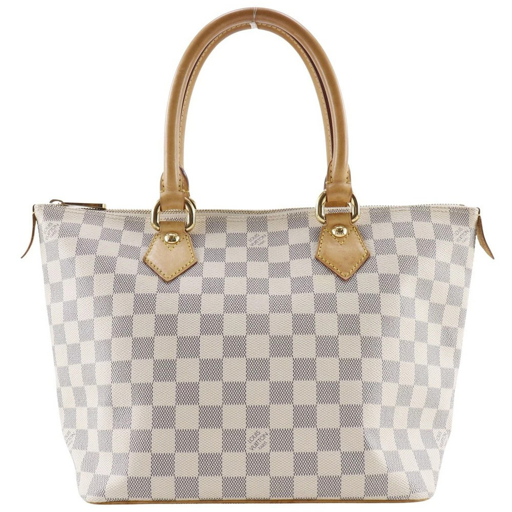 Louis Vuitton Saleya Handbag Damier Azur White Canvas White Shoulder Bag Zipper